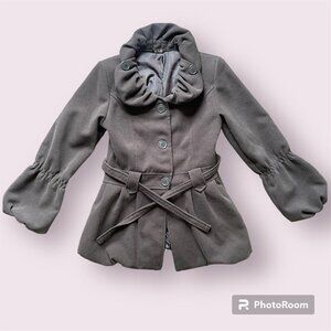 Lola Made In Italy Coat Womens Size L Winter Brown Belted Jacket‎